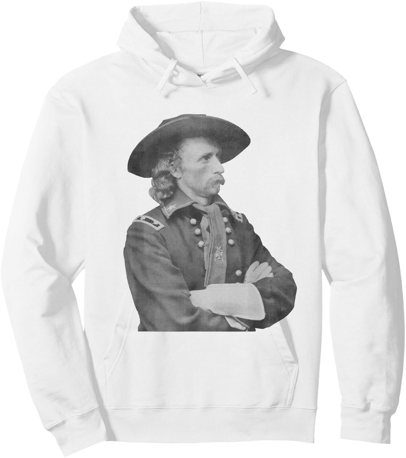 War Is Hell Store Men's George Armstrong Custer Military History , Grey, Small, Short Sleeve Hoodie - Hoodie | White