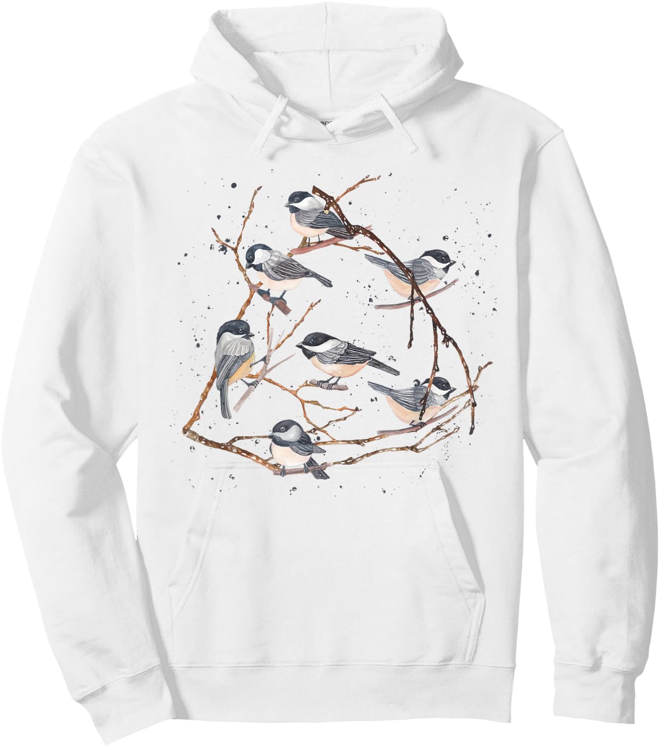 Chickadee Bird Watching Birding Nature Tree Branch Bird Hoodie - Hoodie | White