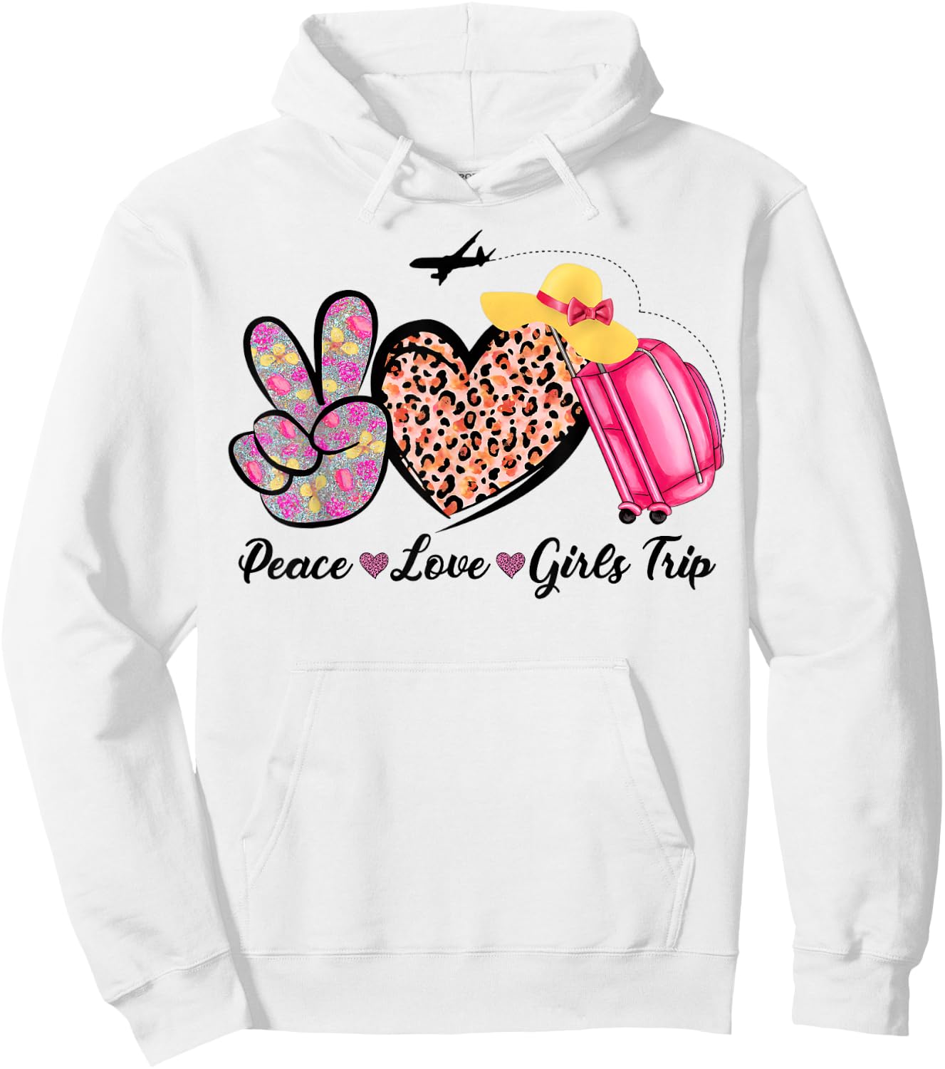 Girls Trip Traveling Lover Vacation Peace Love Girls Trip Hoodie - Hoodie | White