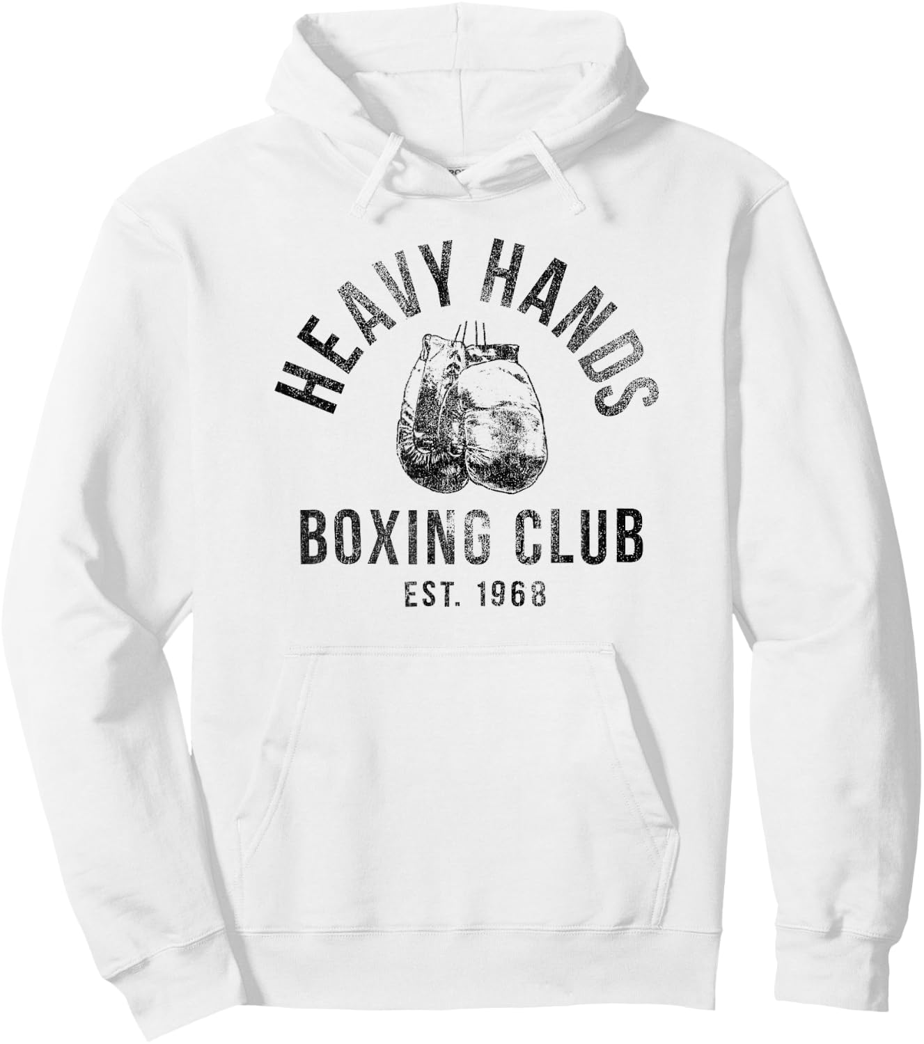 Trendy Heavy Hands Boxing Club Logo Hoodie - Hoodie | White