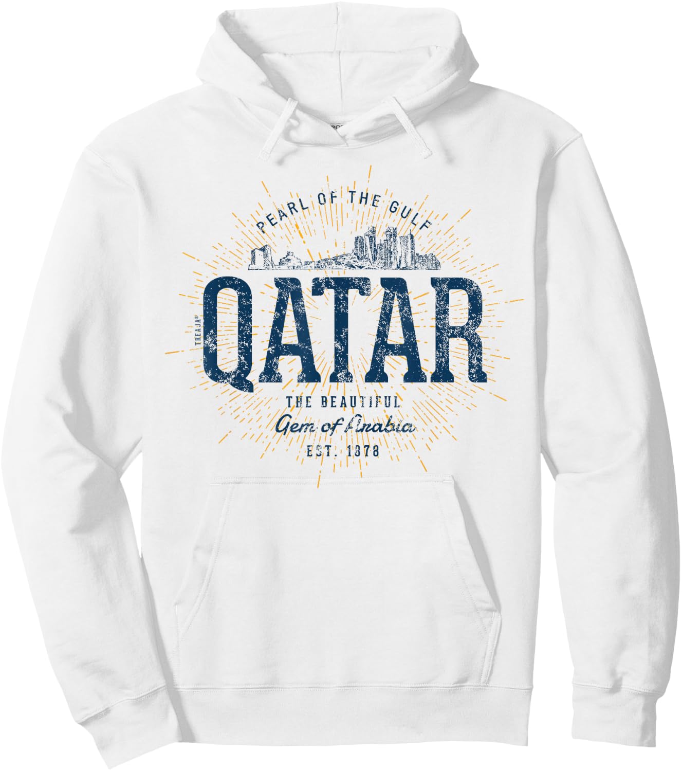 Retro Style Vintage Qatar Hoodie - Hoodie | White