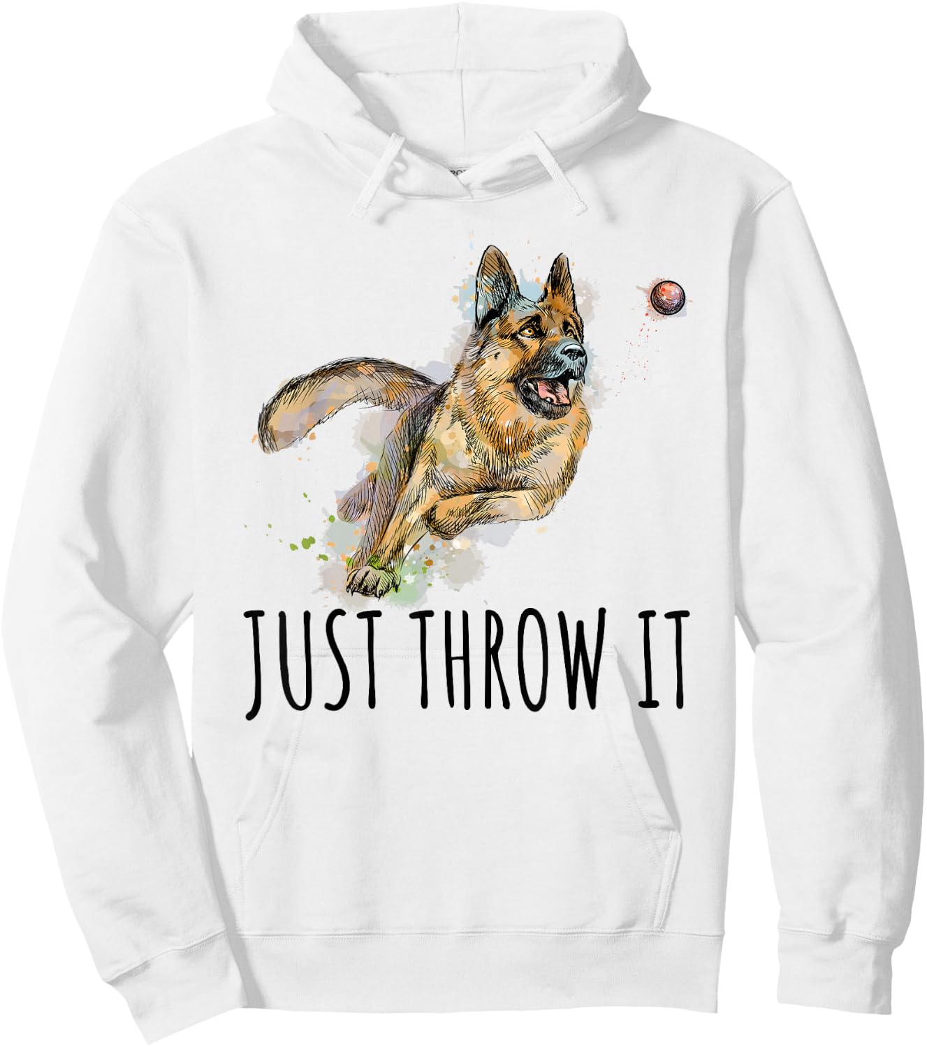 Belgian Malinois Love Just Throw It Play Fetch Dog Hoodie - Hoodie | White