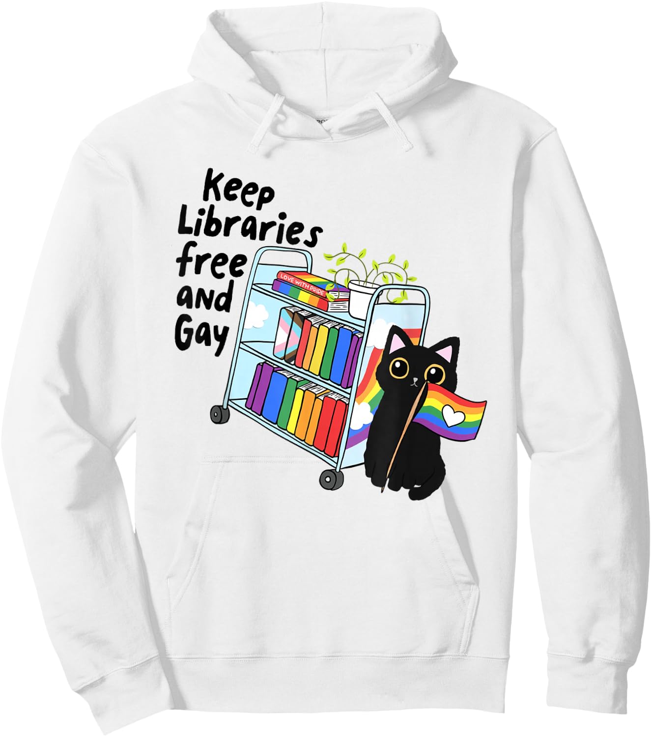 Keep Libraries Free Gay Pride Month Librarian LGBTQ Bookish Hoodie - Hoodie | White