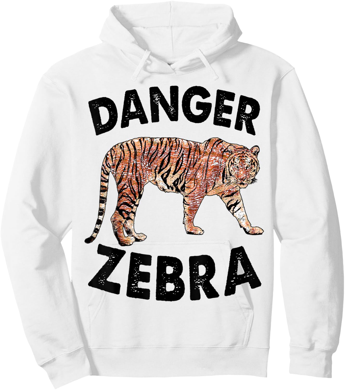 Danger Zebra Funny Women Tiger Face Animal Hoodie - Hoodie | White