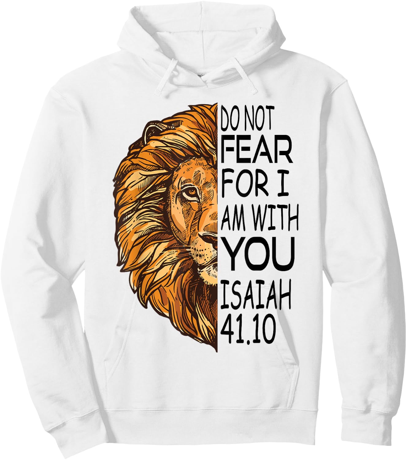 Christian Religious Bible Verse Sayings Lion Fear Scripture Hoodie - Hoodie | White