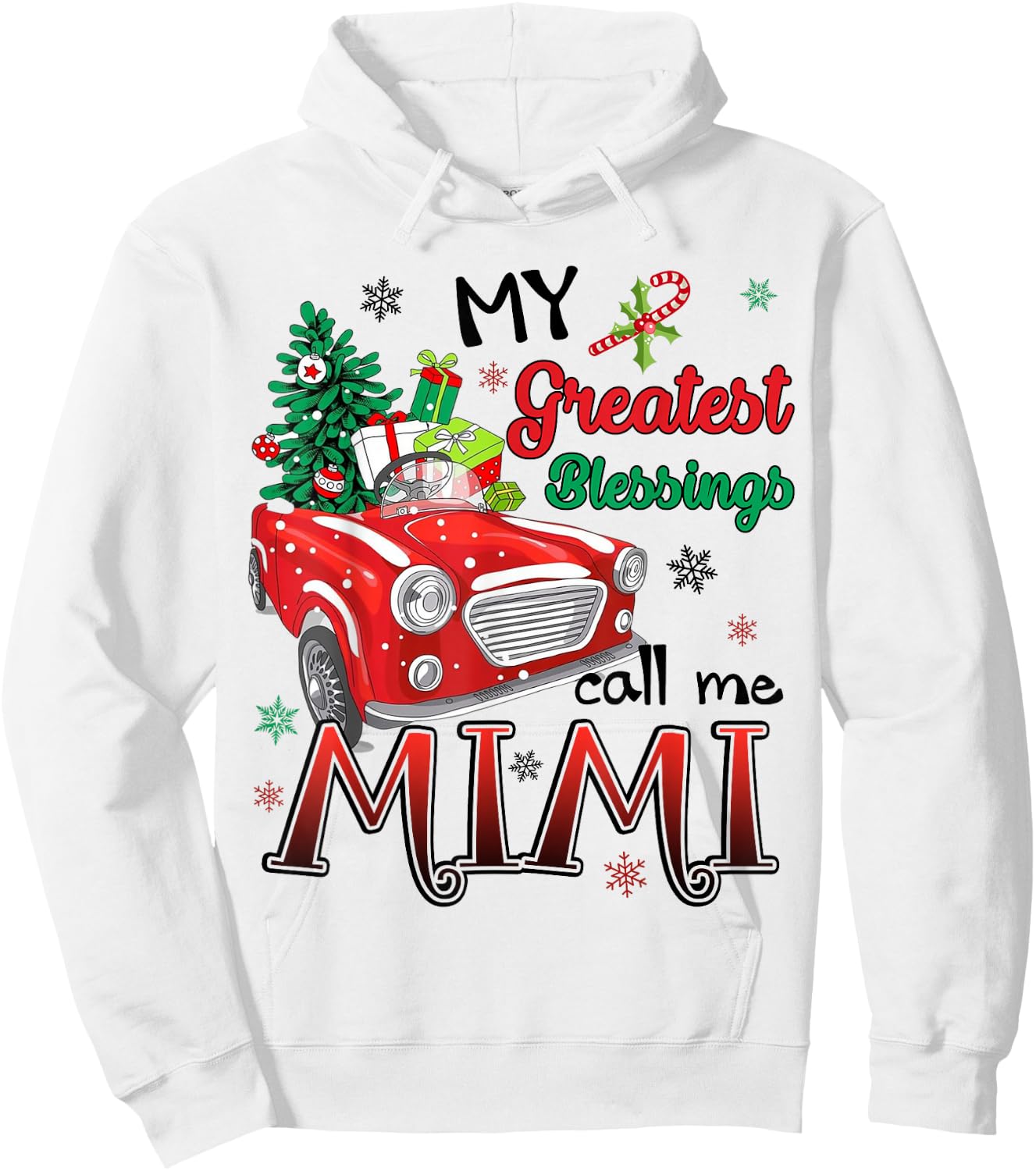 My Greatest Blessings Call Me Mimi Christmas Tree Grandma Hoodie - Hoodie | White