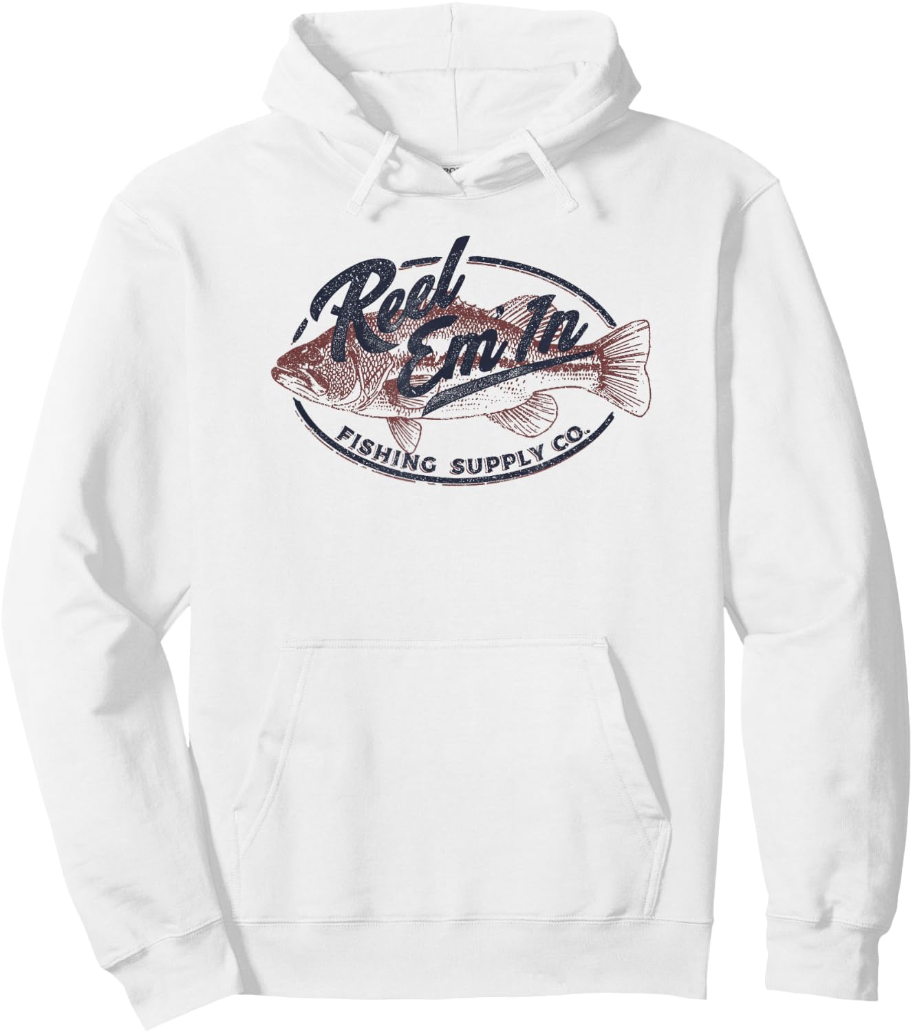 Trendy Reel Em' In Fishing Supply Co. Logo Hoodie - Hoodie | White