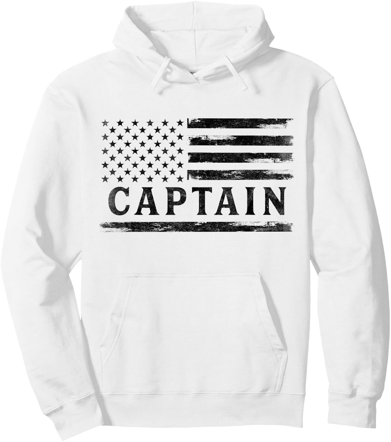 Captain Black Vintage USA Flag Father's Day Hoodie - Hoodie | White