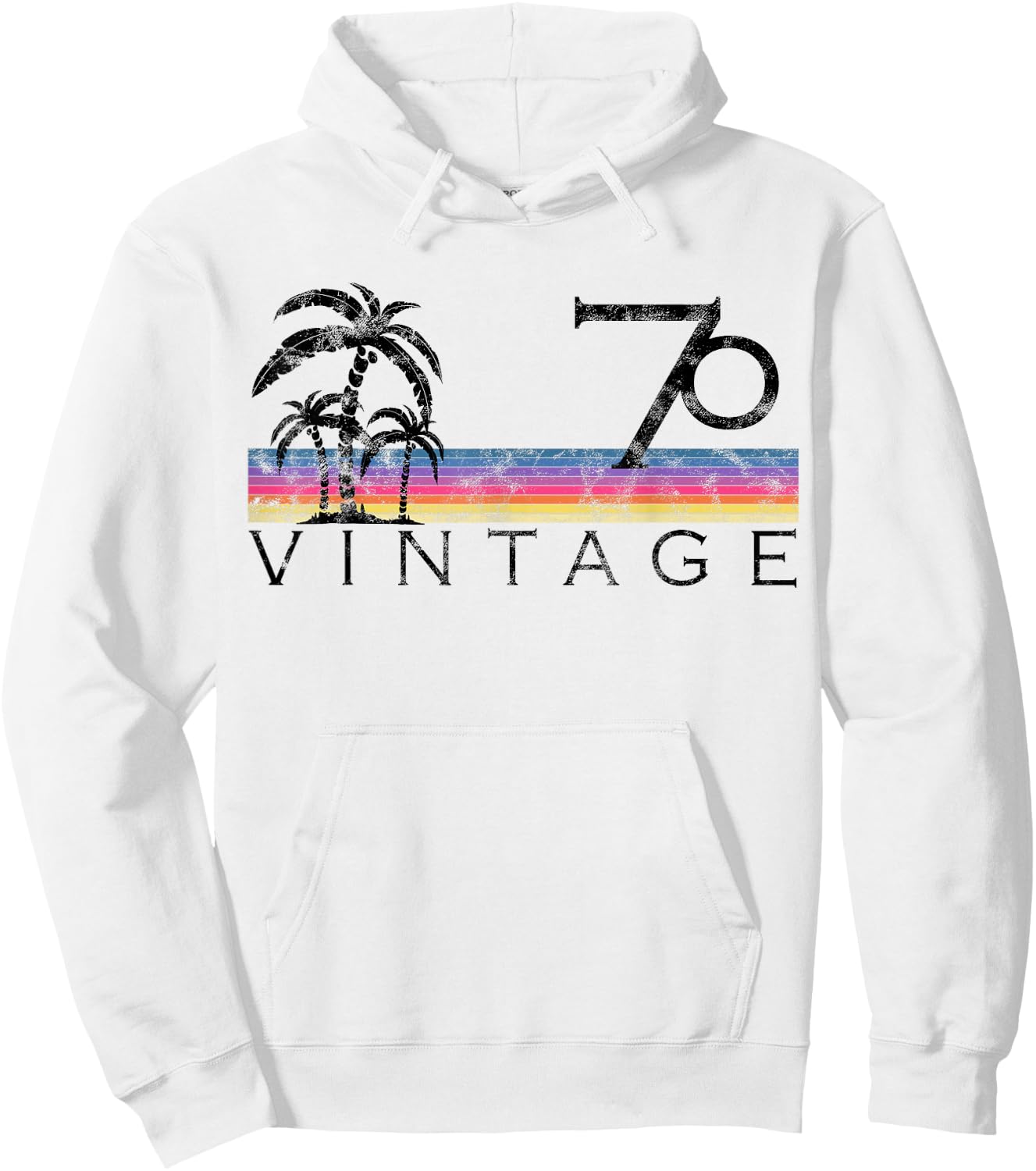 Vintage Surfing 1970 Pacific Ocean Sunset Birthday Gift Hoodie - Hoodie | White