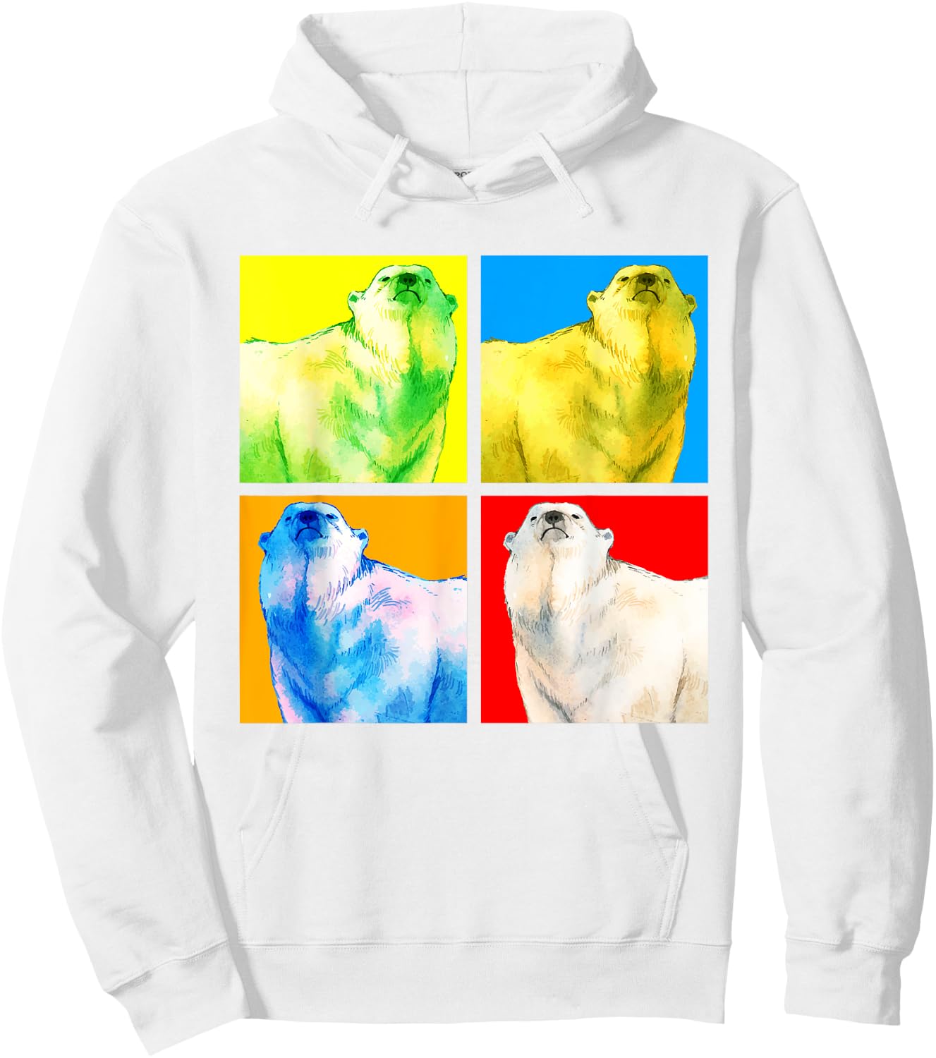 Arctic Animal Lover Pop Art Polar Bear Hoodie - Hoodie | White