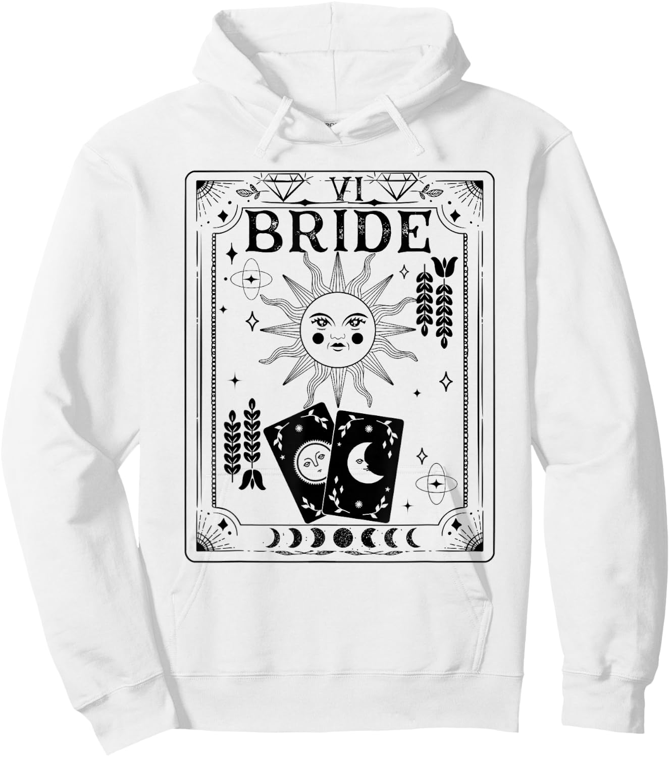 Gothic Witchy Coven, Tarot Celestial Bachelorette matching Hoodie - Hoodie | White