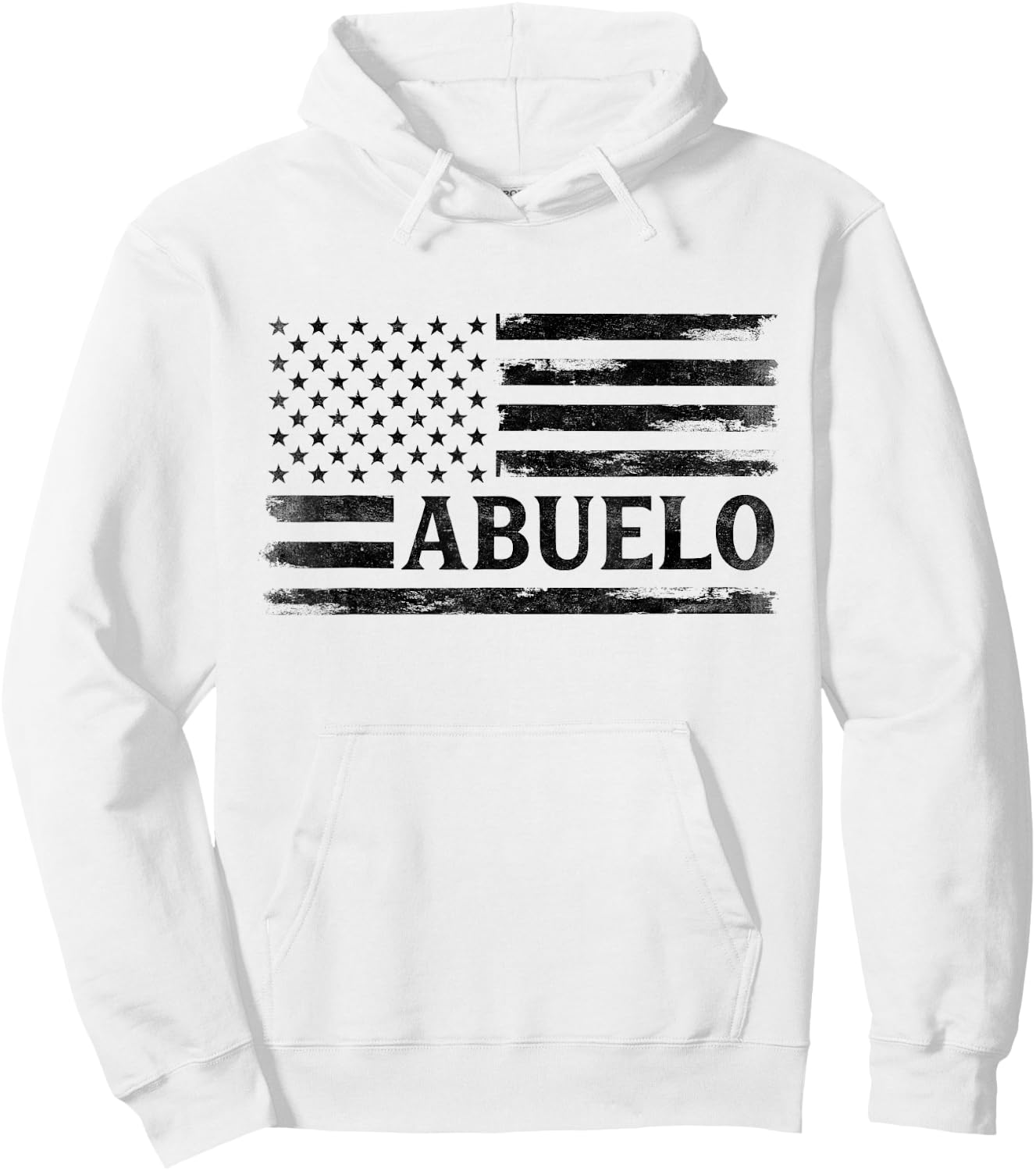 Abuelo Black Vintage USA Flag Father's Day Hoodie - Hoodie | White