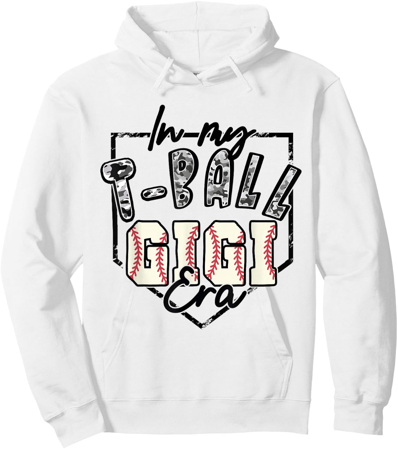 In My T-ball Gigi Era Camo -ball Matching Family Sport Hoodie - Hoodie | White