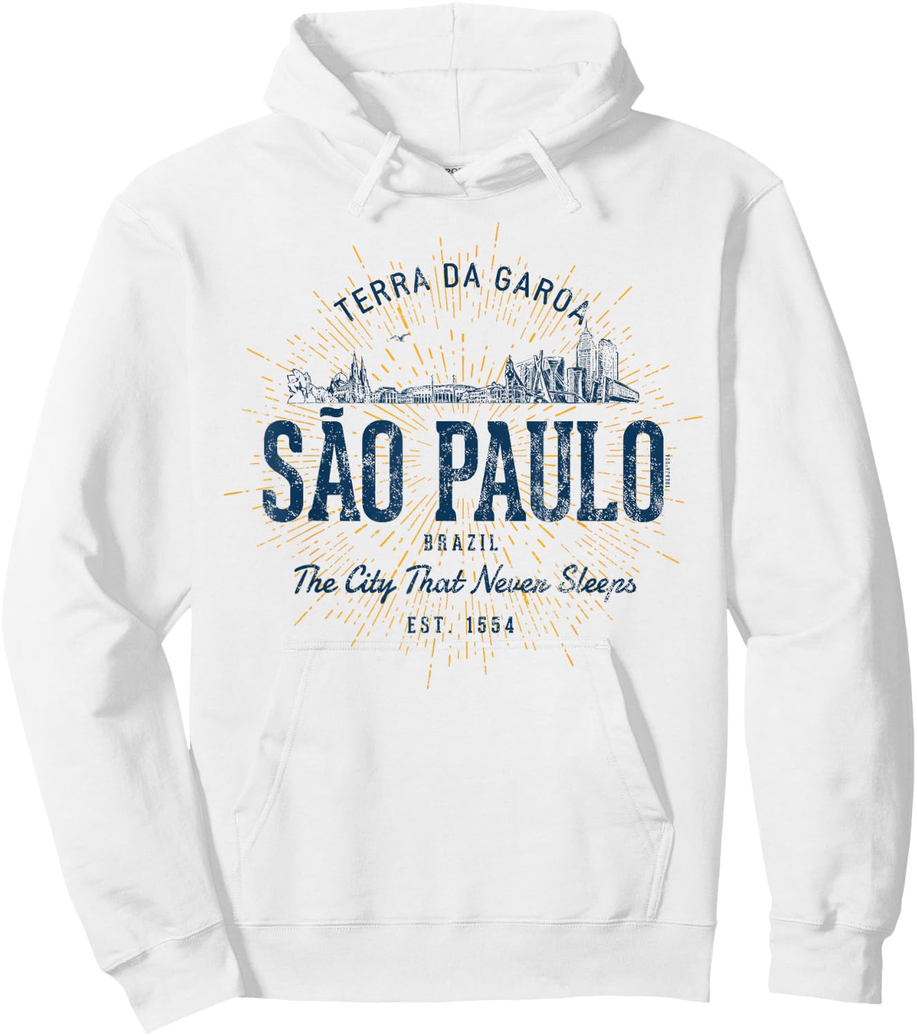 Brazil Vintage São Paulo Retro Hoodie - Hoodie | White