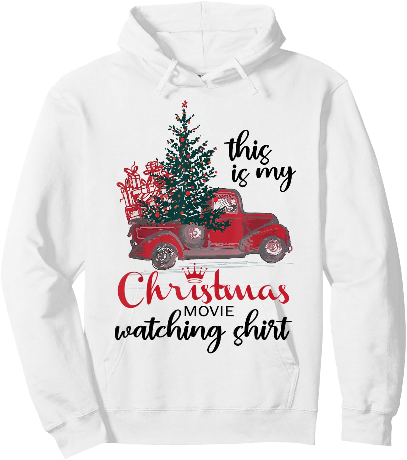 This Is My Christmas Movie Watching Shirt Vintage Red Truck Hoodie - Hoodie | White