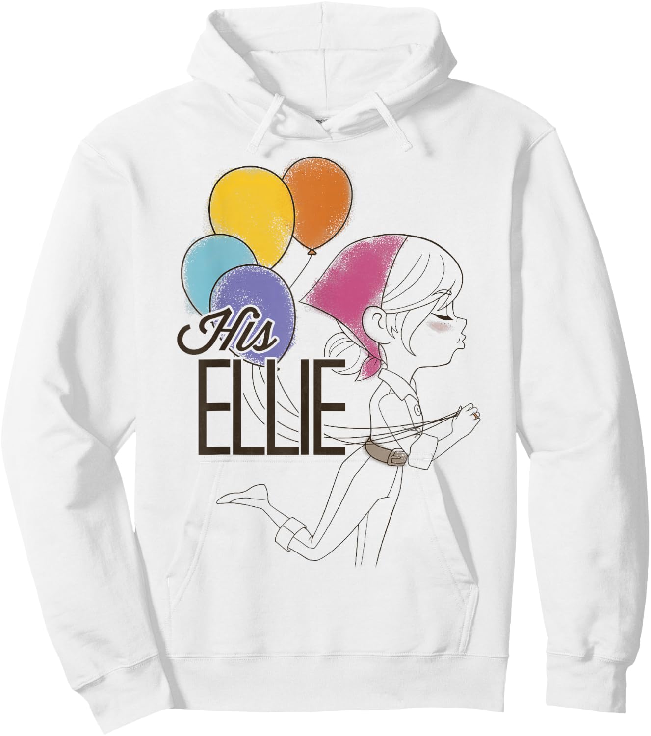 Disney Pixar Up His Ellie Balloons Sketch Graphic Hoodie - Hoodie | White