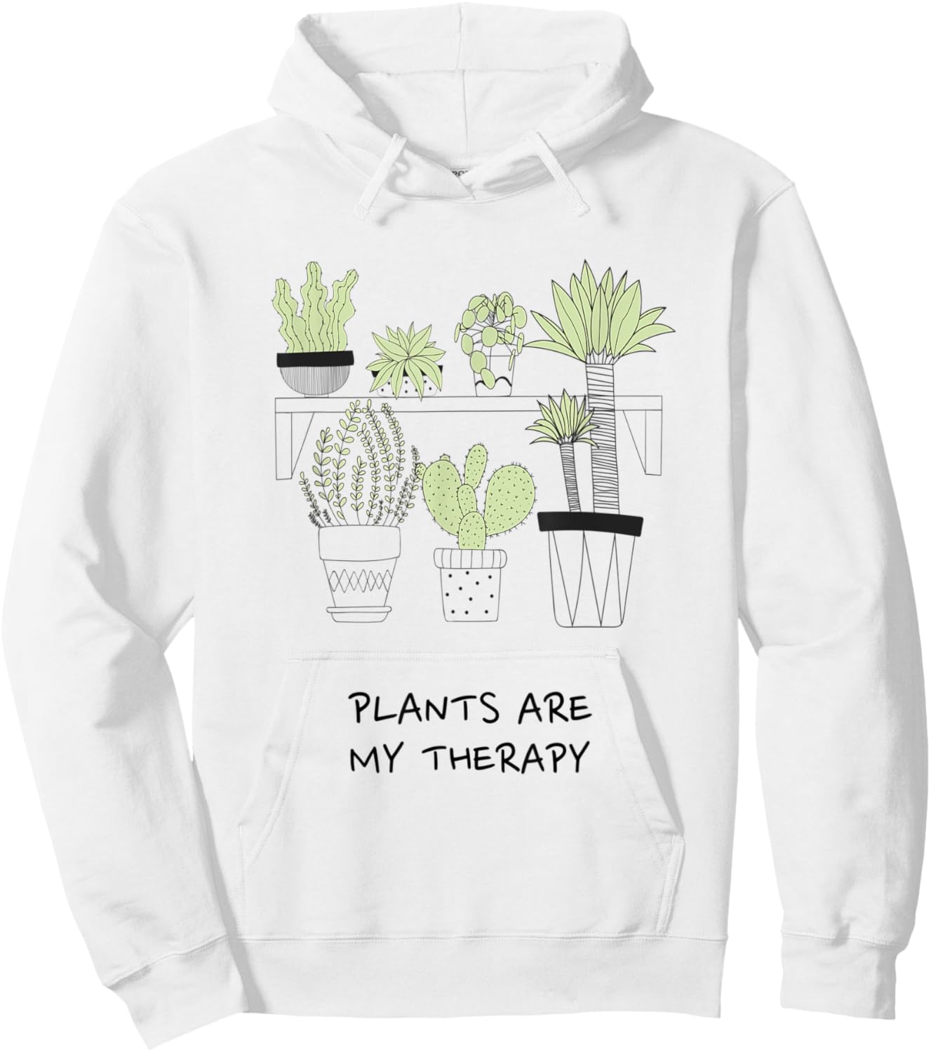 Plants Are My Therapy Hoodie - Hoodie | White