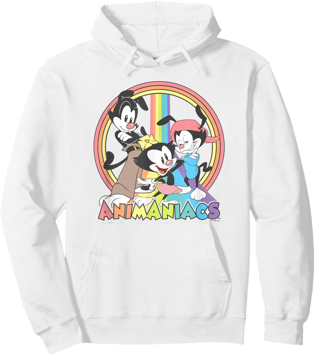 Animaniacs Rainbow Group Logo Hoodie - Hoodie | White