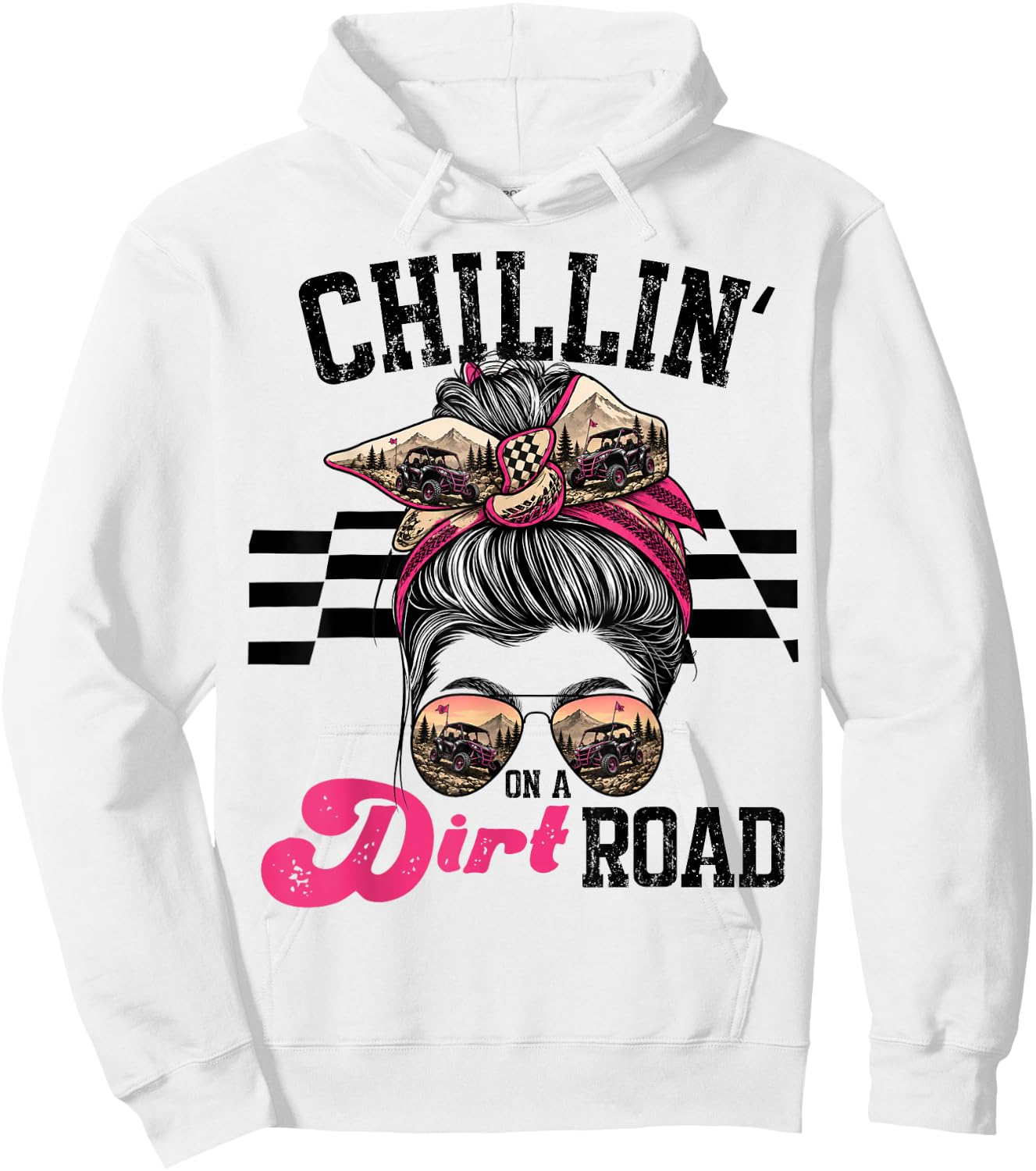 Chillin On Dirt Road Funny Girl UTV Hoodie - Hoodie | White