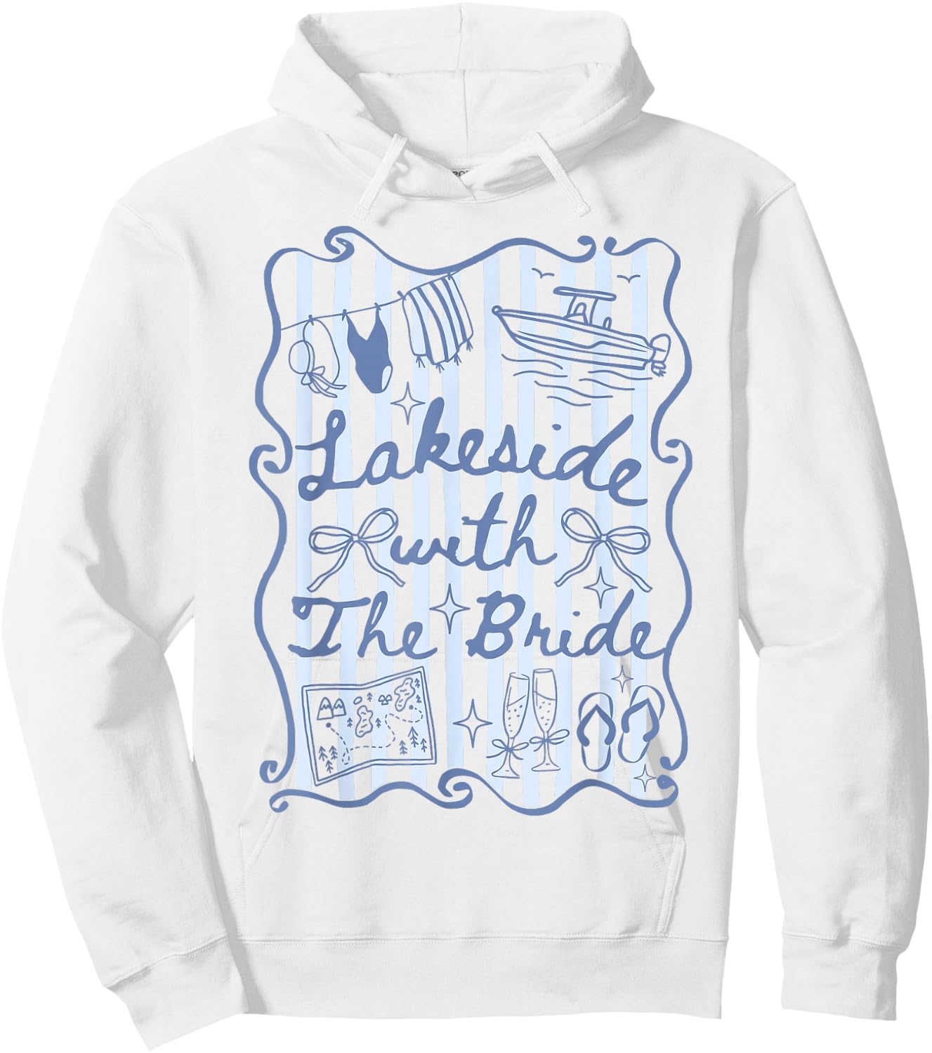 Lakeside with The Bride Lake Bachelorette Matching Hoodie - Hoodie | White