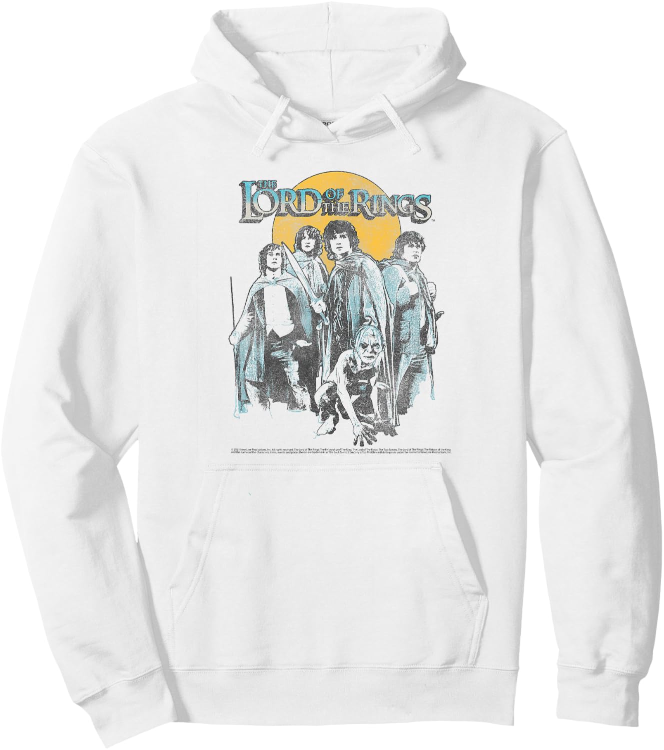 Lord of The Rings Retro Group Sunset Poster Hoodie - Hoodie | White
