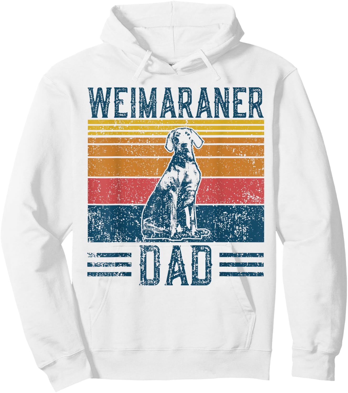 Dog Weimeraner Dad - Vintage Weimaraner Papa Hoodie - Hoodie | White