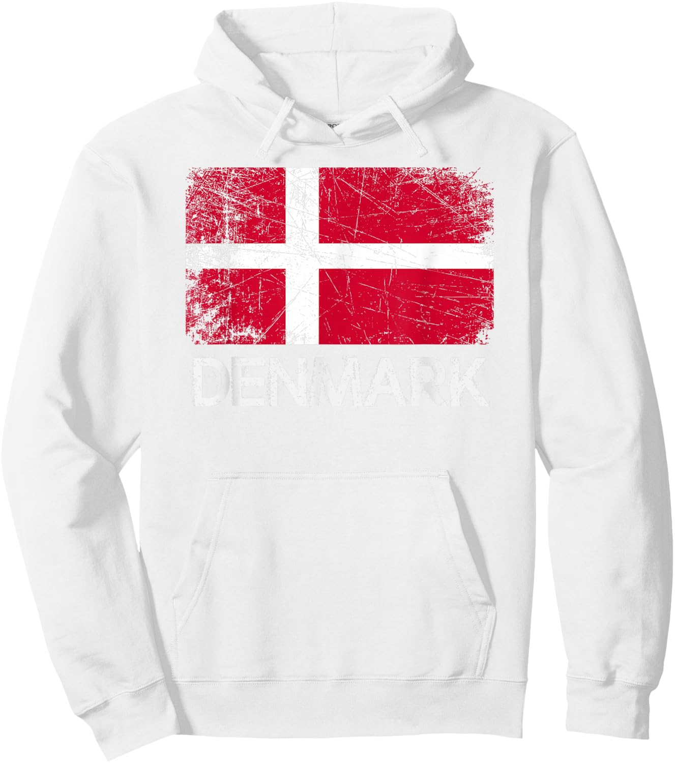 Danish Flag | Vintage Made In Denmark Gift Hoodie - Hoodie | White