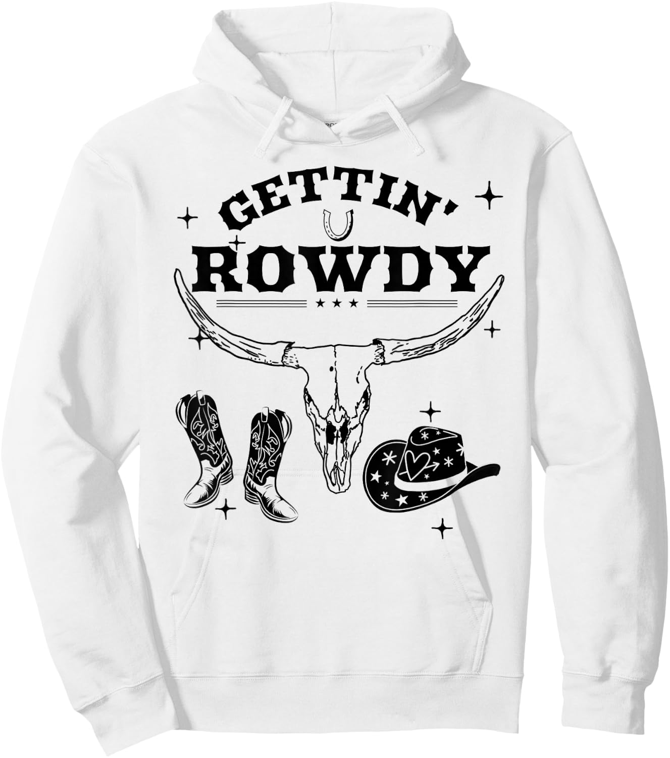 Getting Rowdy Getting Hitched Nashville Bachelorette Party Hoodie - Hoodie | White