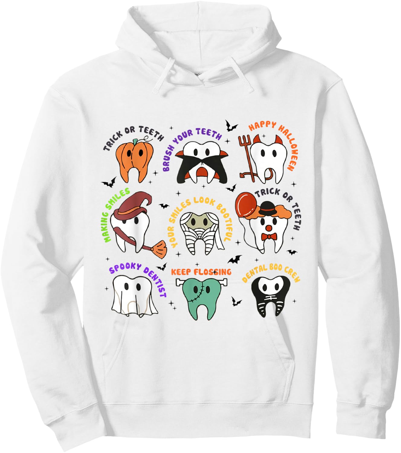 Halloween Dentist Teeth Dental Boo Crew Costume Men Women Hoodie - Hoodie | White