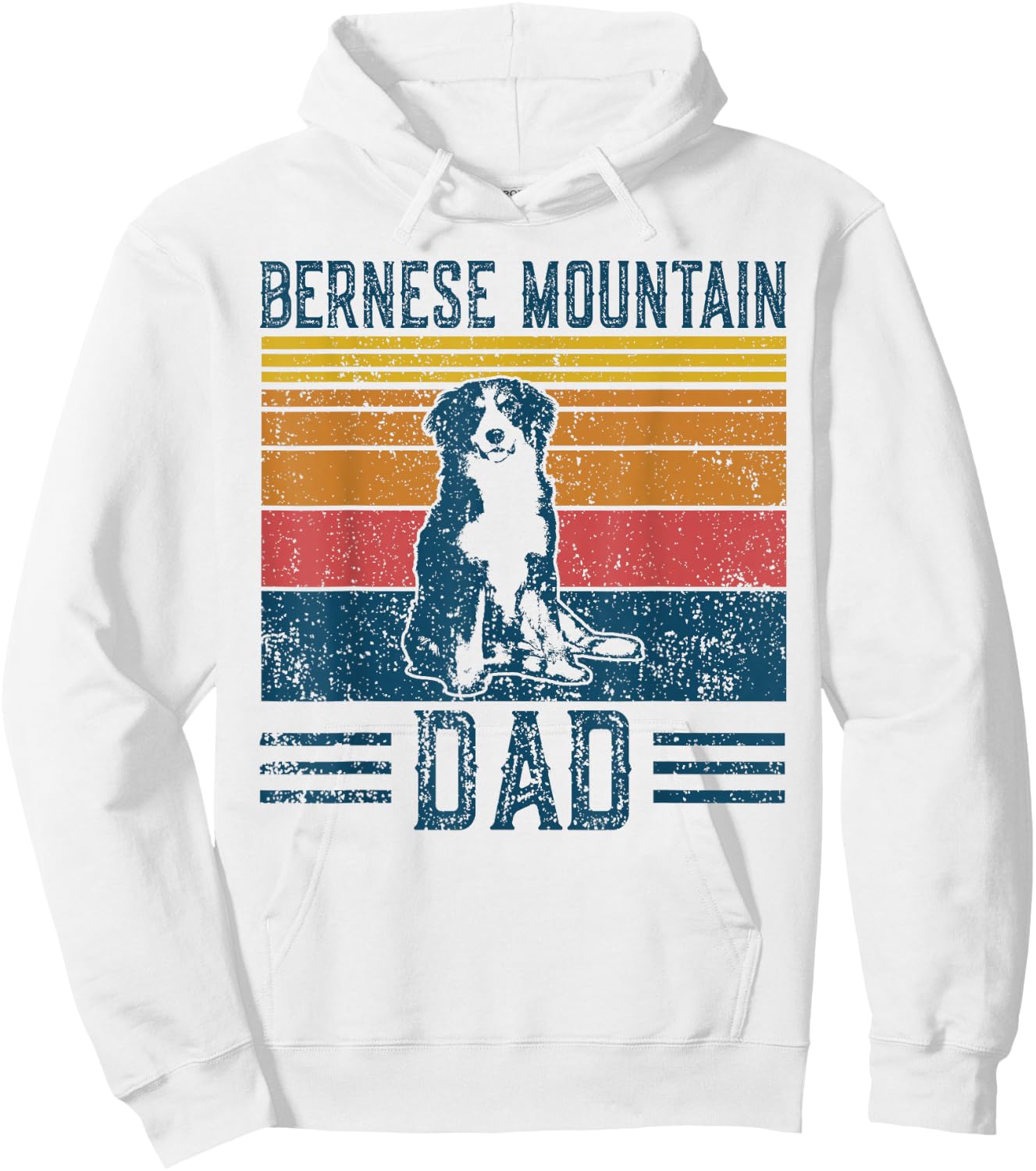 Dog Berner Dad - Vintage Bernese Mountain Dad Hoodie - Hoodie | White