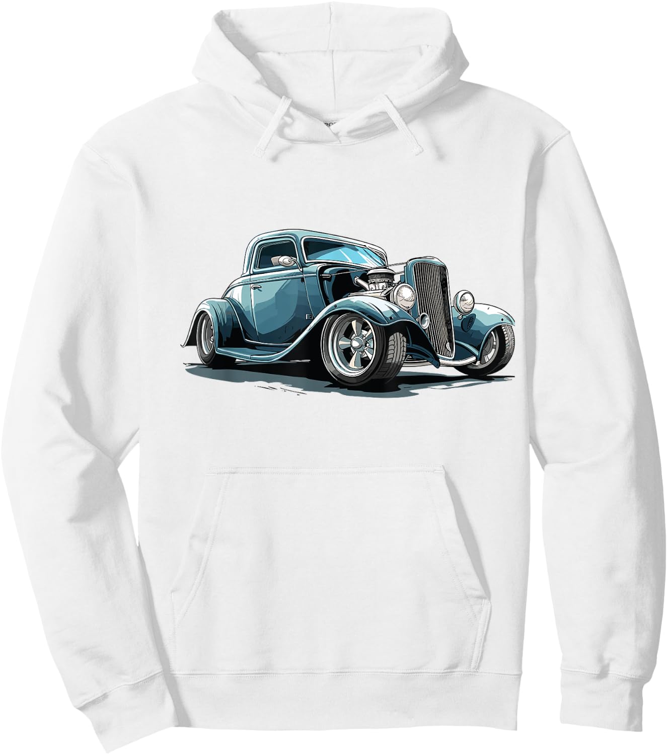 Classic Hotrod Retro Car Illustration Hotrod Hoodie - Hoodie | White
