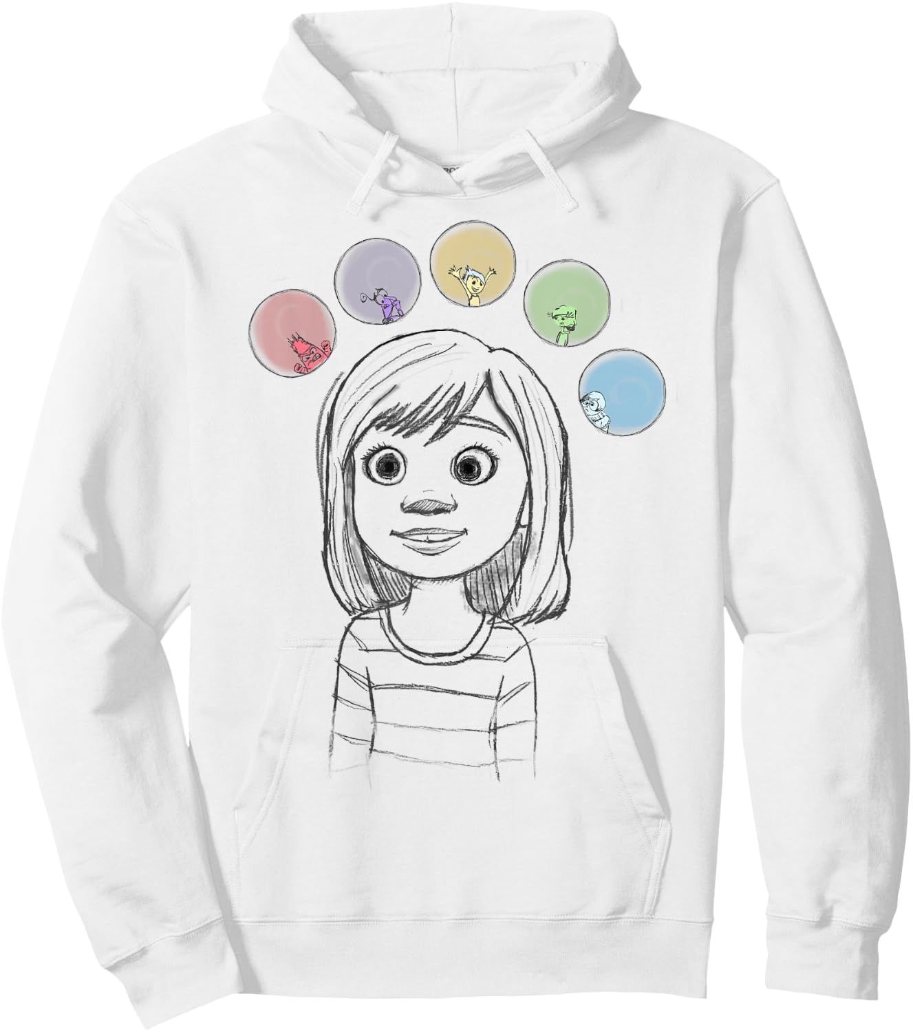 Disney Pixar Inside Out Riley Many Emotions Bubbles Hoodie - Hoodie | White