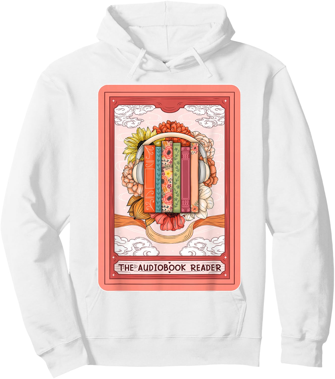 Audiobook Lover Bookish The Audiobook Reader Tarot Card Hoodie - Hoodie | White