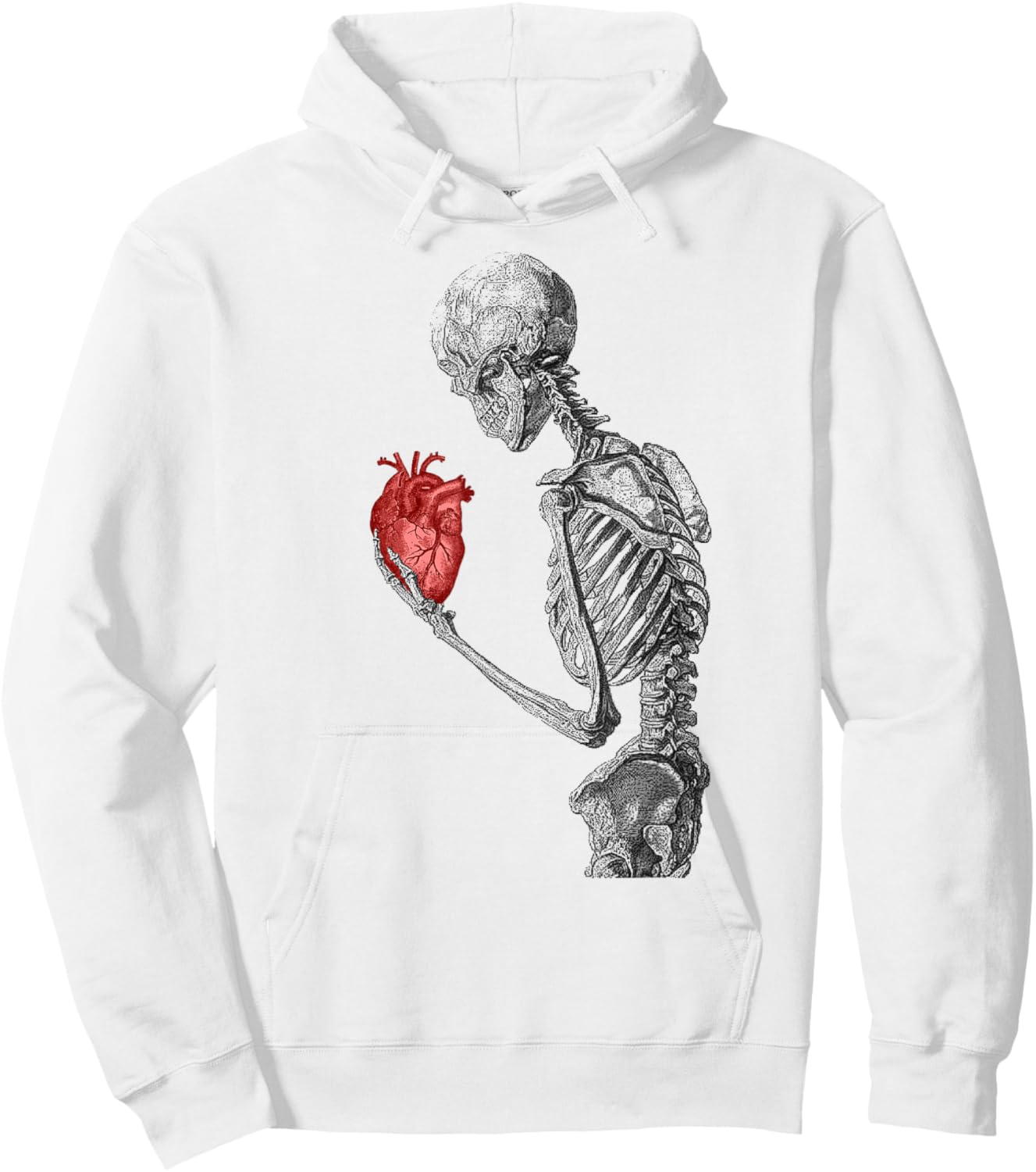 Anatomical Red Human Heart Skeleton Cardiac Hoodie - Hoodie | White