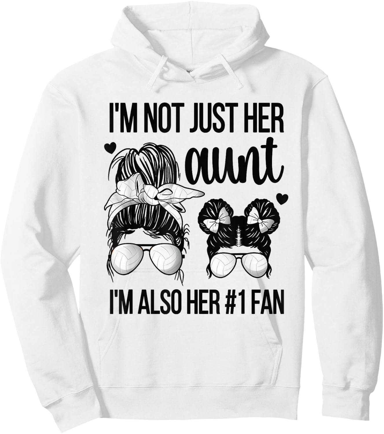 I'm Her Fan | Proud Volleyball Auntie Volleyball Aunt Hoodie - Hoodie | White