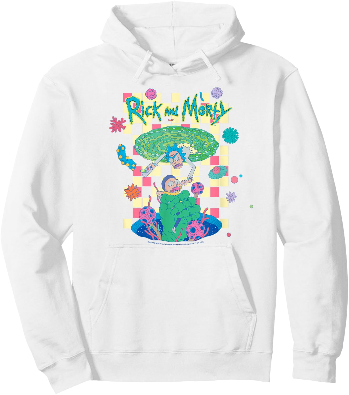 Rick and Morty Falling Portals Hoodie - Hoodie | White
