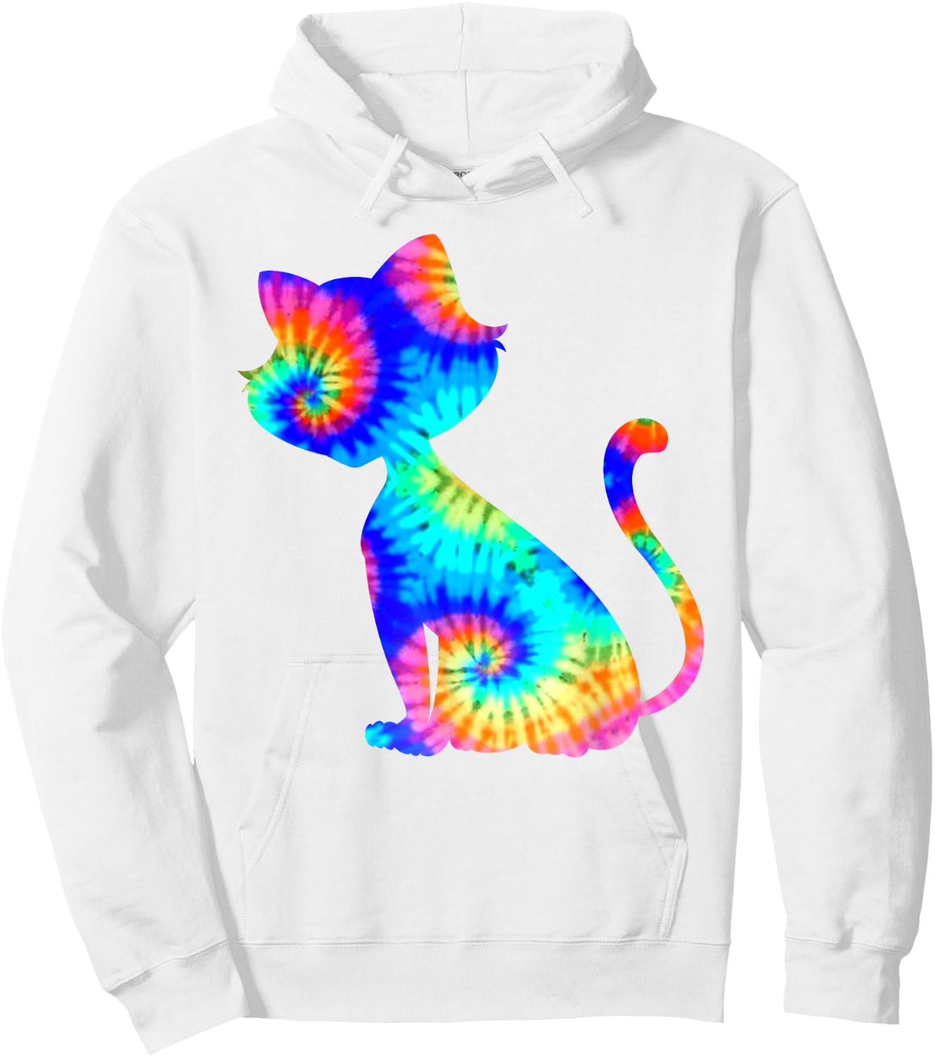 Tie Dye Cat Shirt | Colorful Tye Dye Kitten Hoodie - Hoodie | White