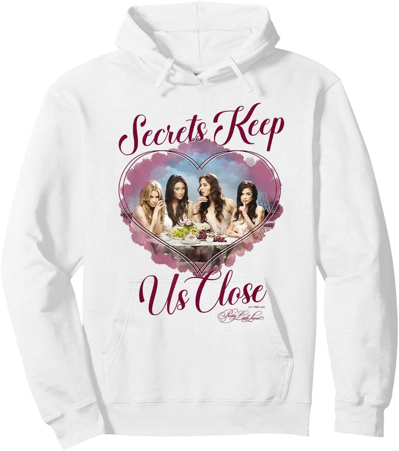 Pretty Little Liars Group Secrets Valentine's Day Heart Hoodie - Hoodie | White