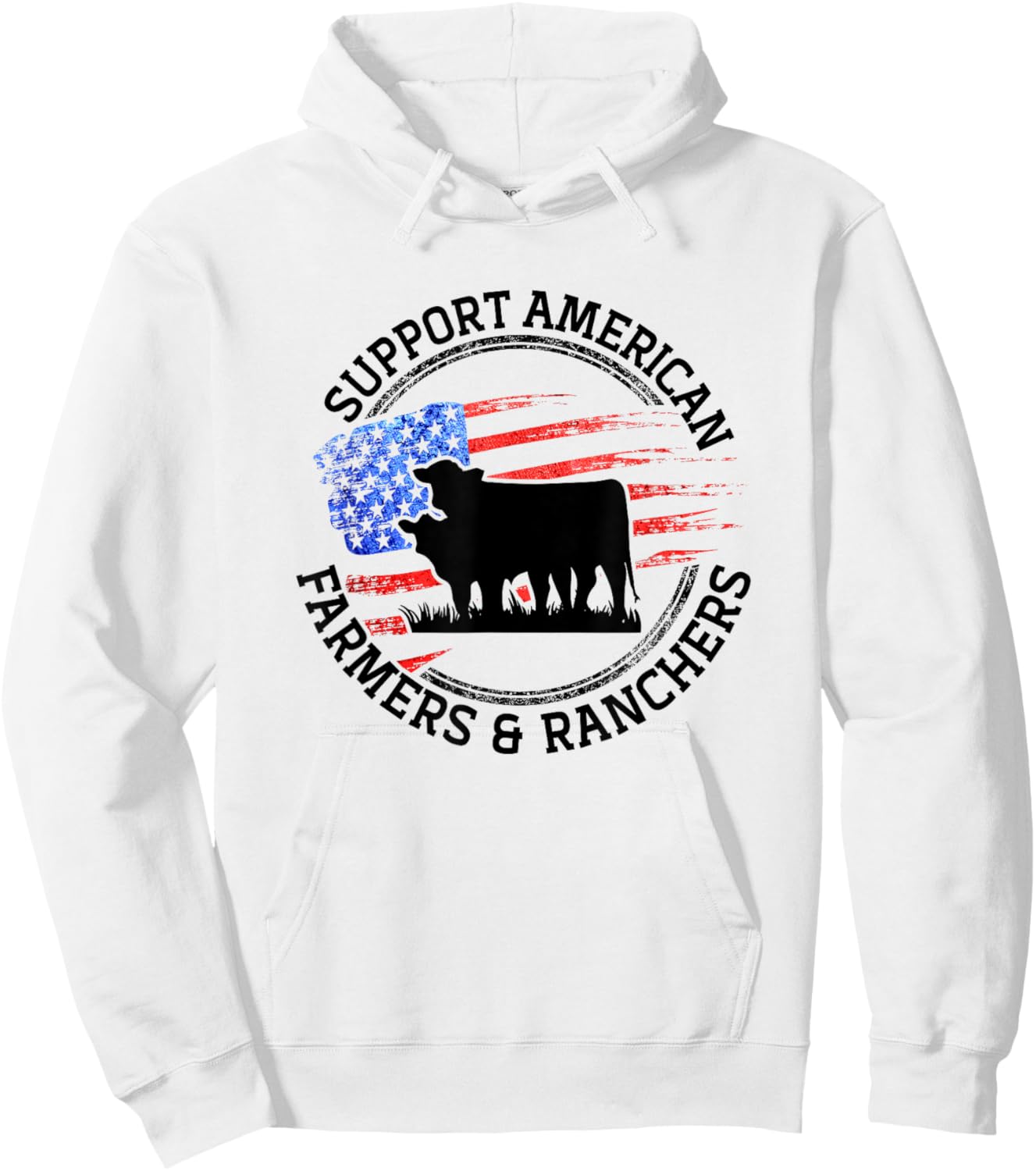 Support American Farmers & Ranchers Local Farmers Farming Hoodie - Hoodie | White