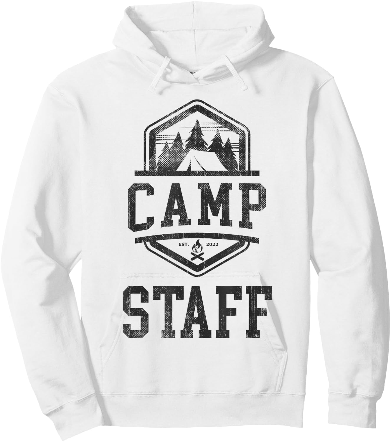Vintage CAMP STAFF Crew Summer Counselor Campground Director Hoodie - Hoodie | White