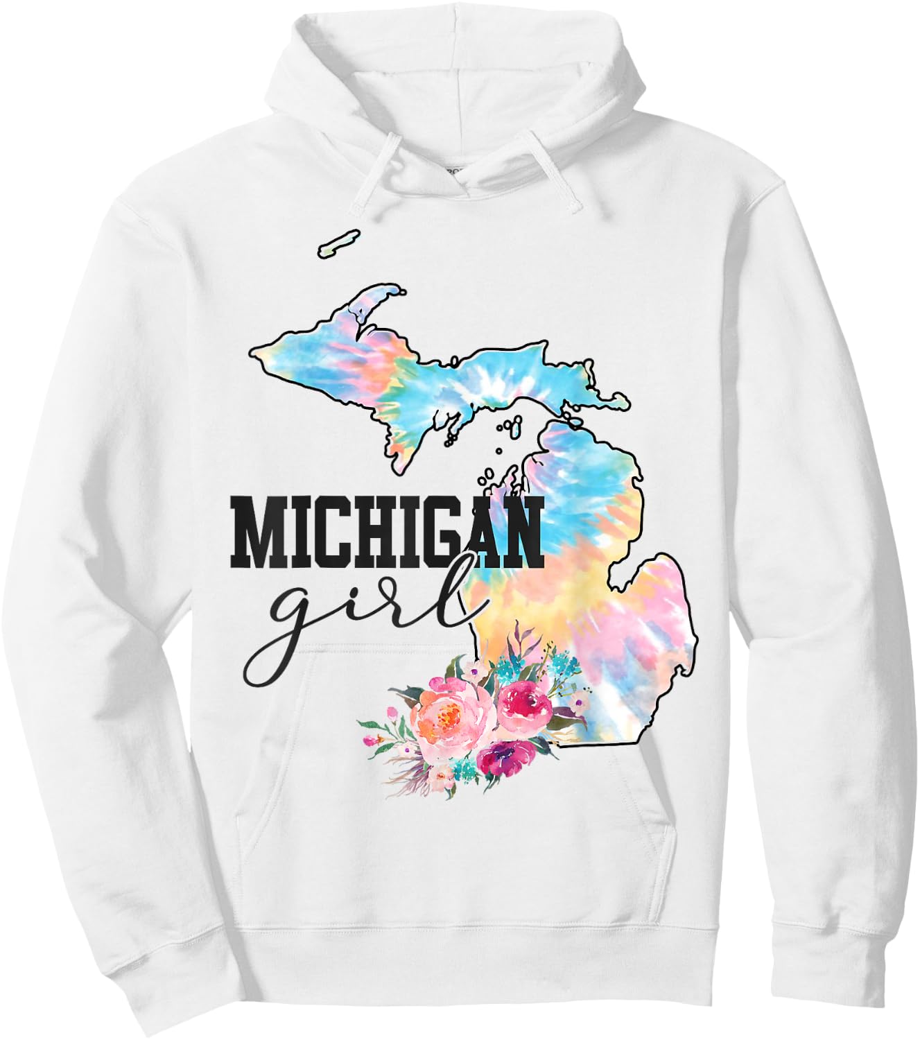 Michigan Girl Tie Dye State Michigan Lovers Hoodie - Hoodie | White
