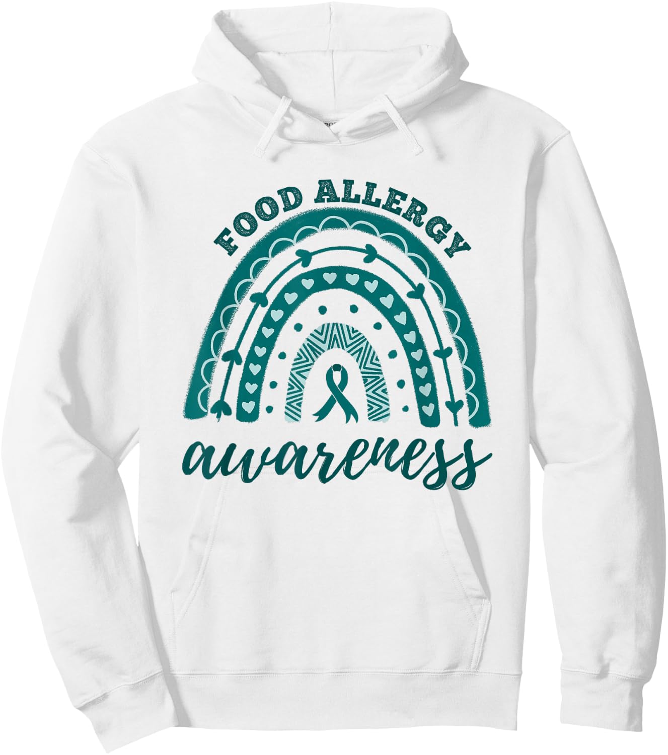 Food Allergy Awareness Month Rainbow Hoodie - Hoodie | White