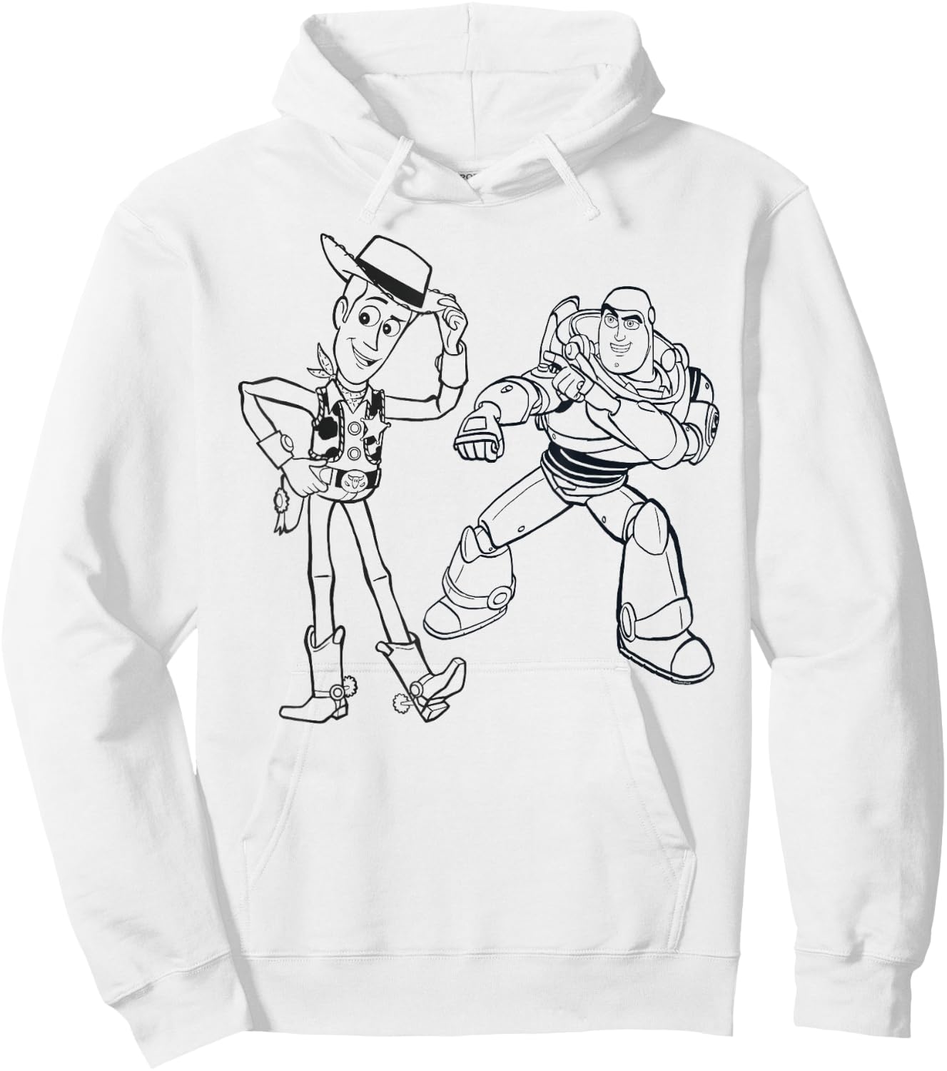Disney PIXAR Toy Story Woody & Buzz Lightyear Sketch Book Hoodie - Hoodie | White
