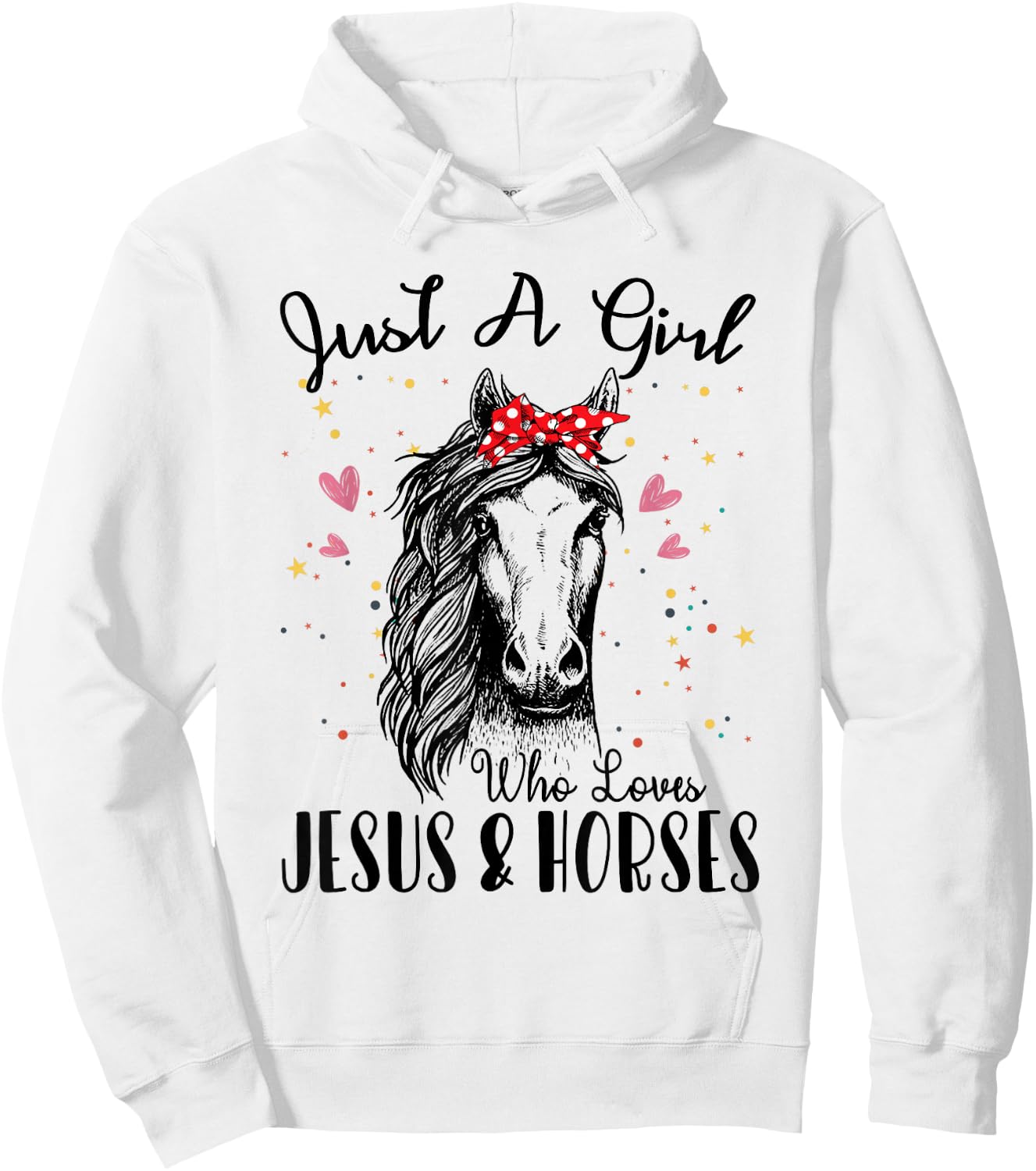 Just A Girl Who Loves Horses & Jesus Shirt Horse Riding Hoodie - Hoodie | White