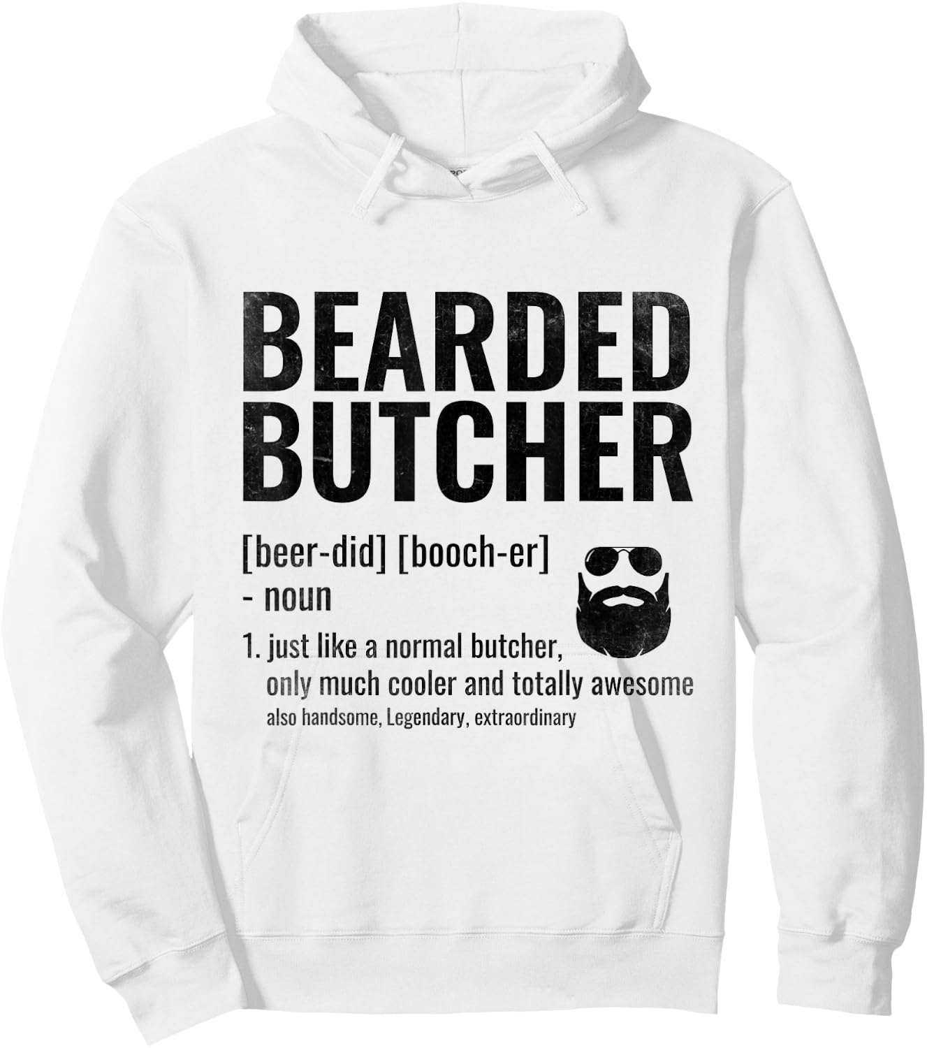 Bearded Butcher Definition Butchery Meat Butchers Hoodie - Hoodie | White