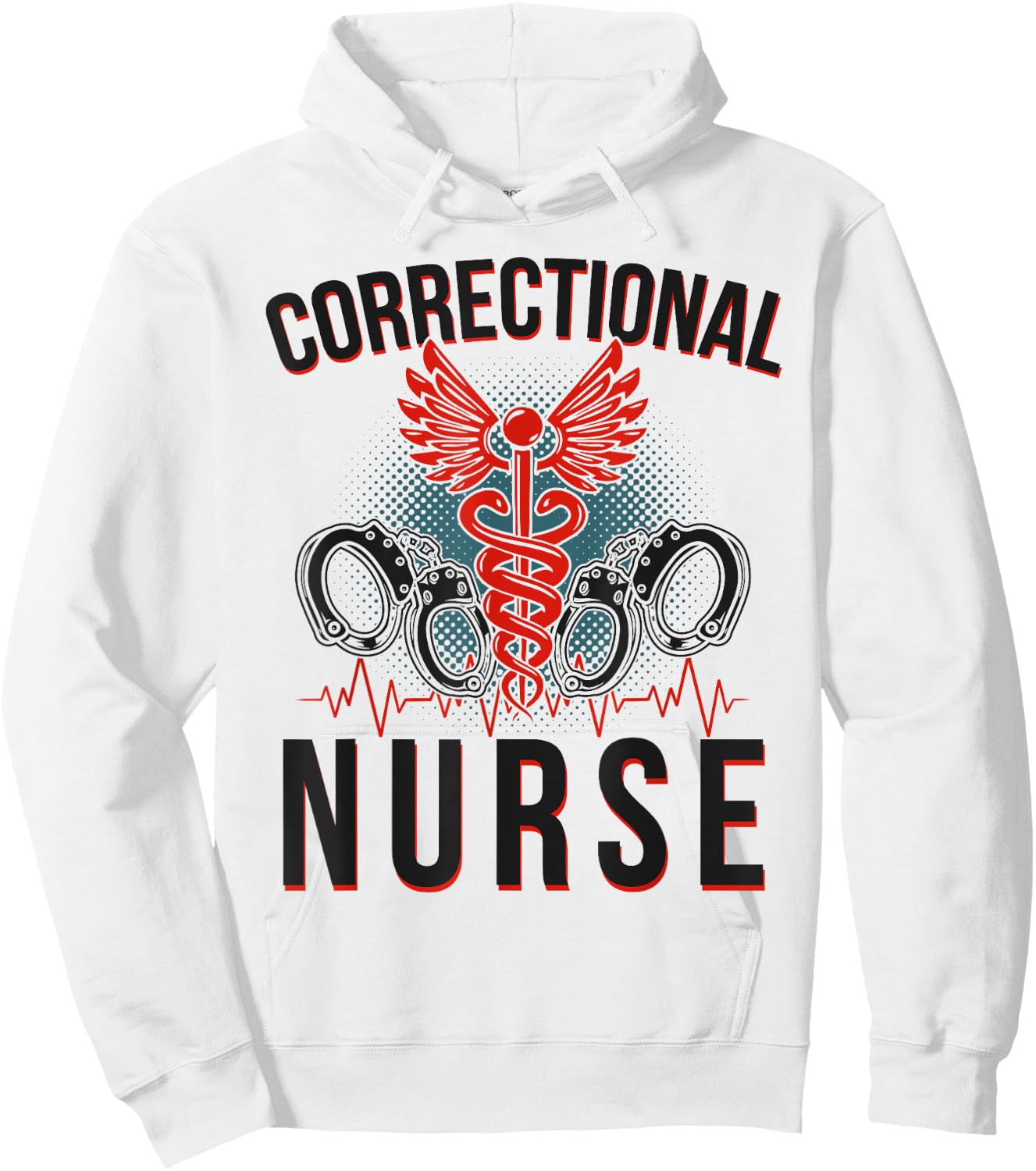 Corrections Nurse Caduceus Correctional Nurse Hoodie - Hoodie | White