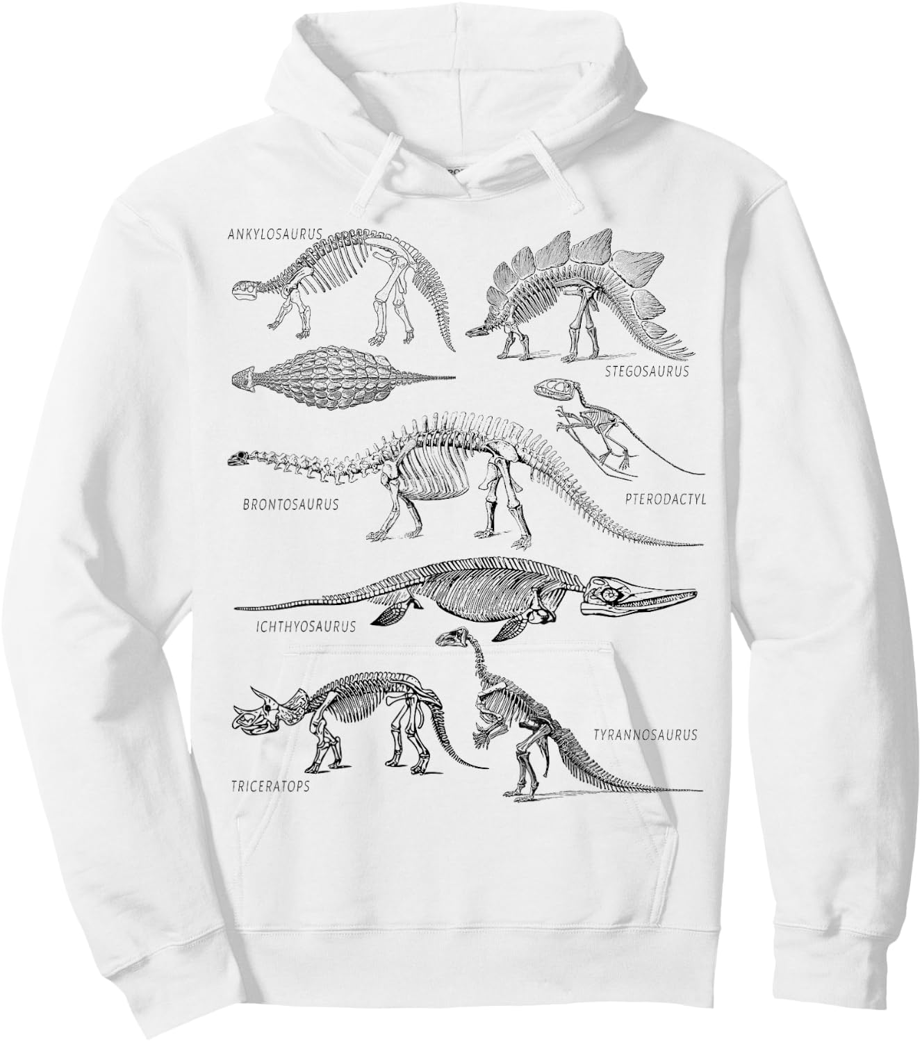 Dinosaur Skeleton Clothing Dino Vintage Paleontology Alt Art Hoodie - Hoodie | White