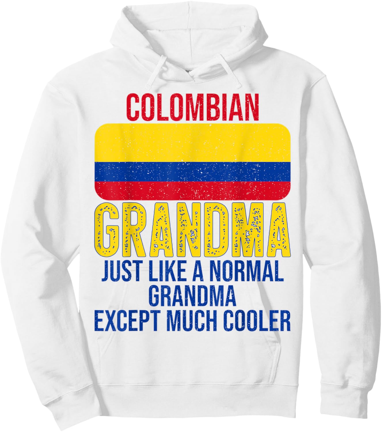 Vintage Colombian Grandma Colombia Flag for Mother's Day Hoodie - Hoodie | White