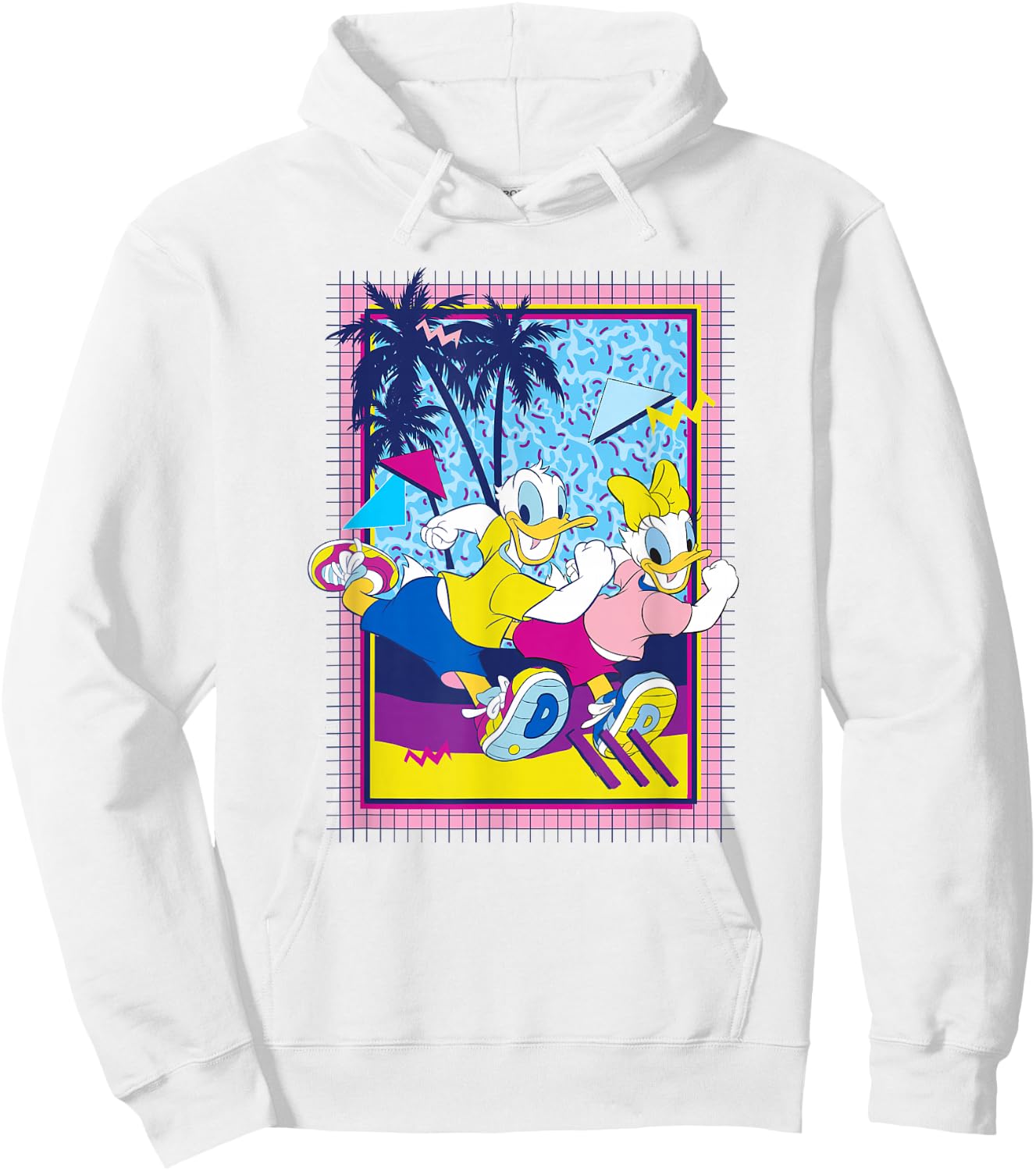 Disney Mickey And Friends Donald And Daisy Retro Run Poster Hoodie - Hoodie | White