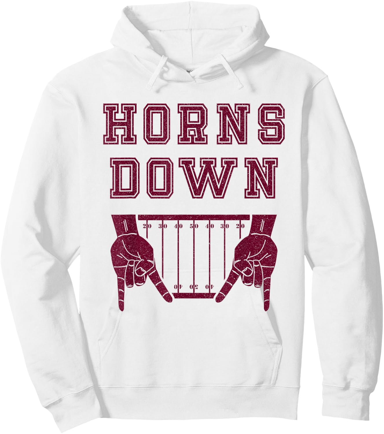 Horns Down Sign On Field Hoodie - Hoodie | White